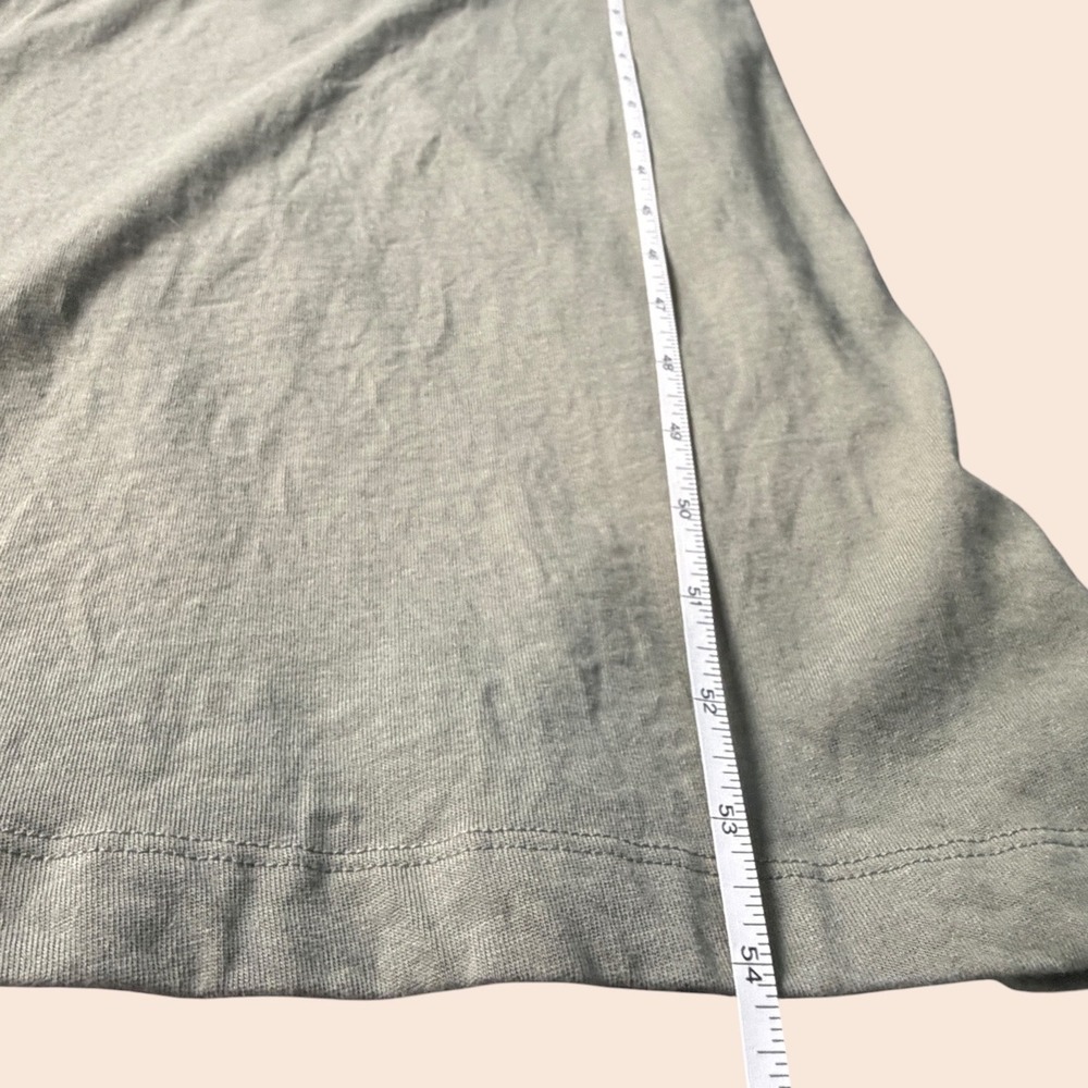 Rachel Zoe T-Shirt Maxi Dress V-Neck Size XL Khaki Short Sleeve Cotton Side Slit - Picture 10 of 13